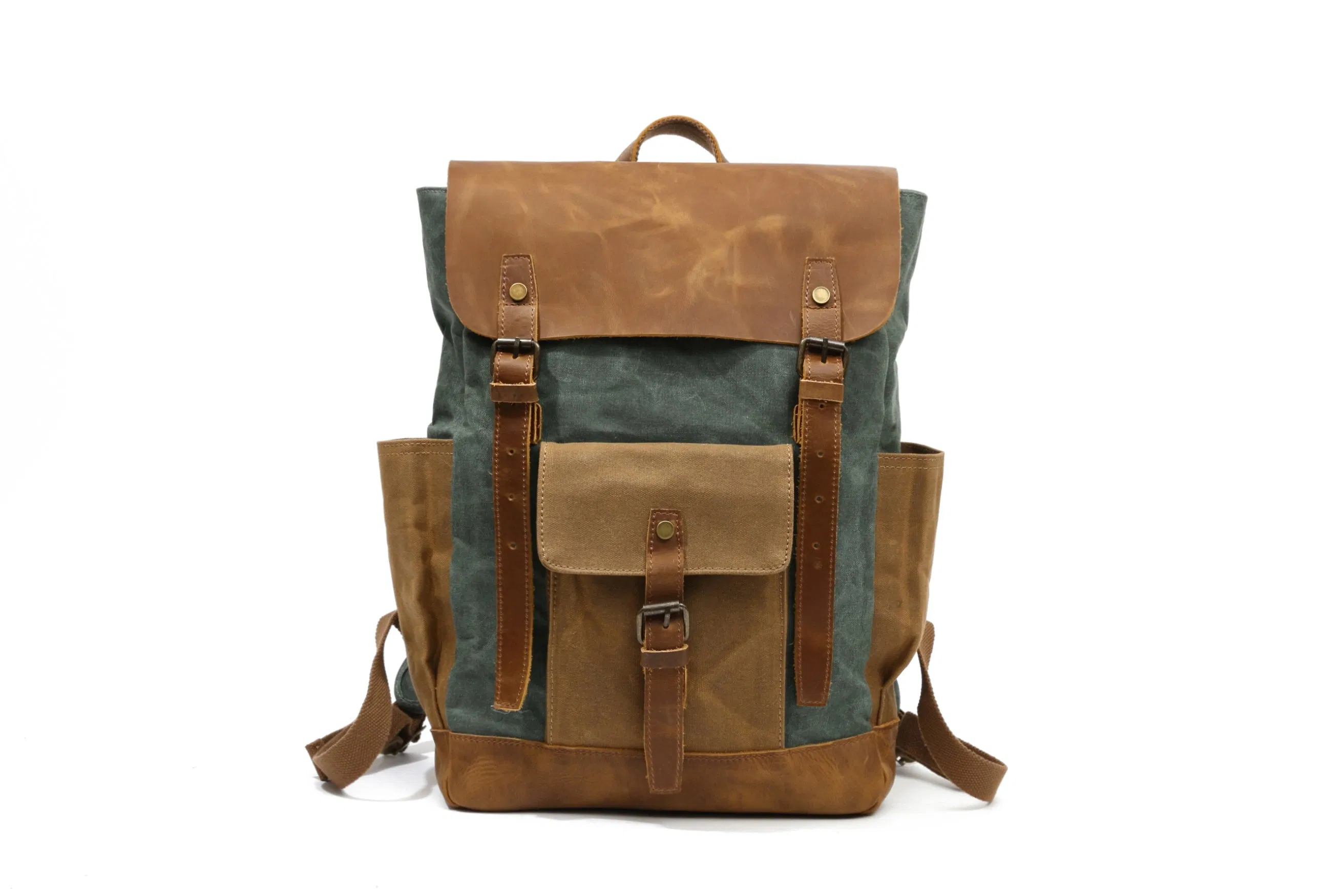 Mochila de Caminhada Vintage de Luxo em Lona Wax para Camping e Atividades ao Ar Livre Masculinas