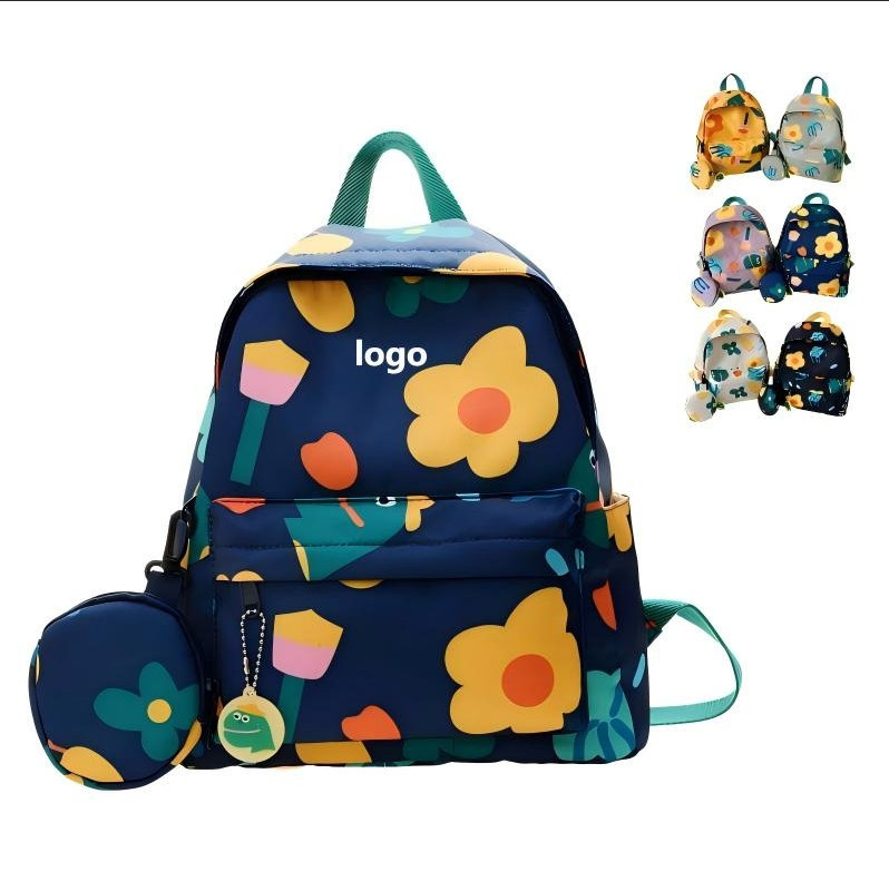 Mochila Infantil Bonita com Flores Mini Bolsa Escolar Graffiti Mochila para o Dia Promoção OEM Atacado