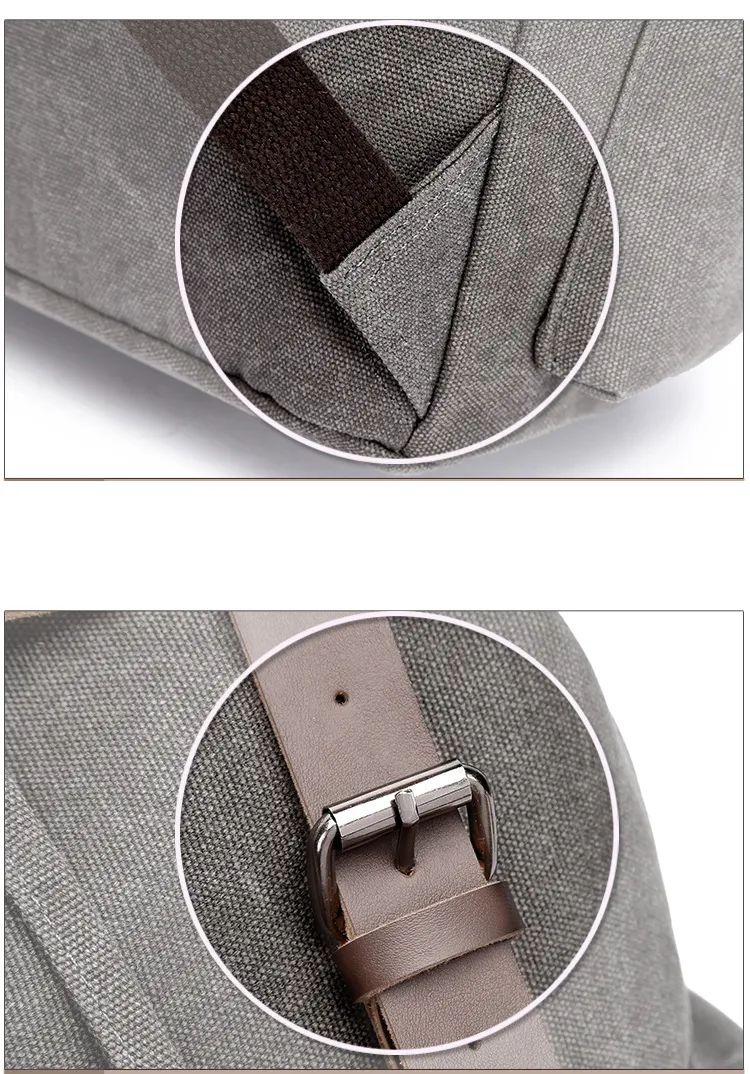 Mochila Mensageiro Vintage de Lona e Couro de Alta Capacidade para Homens