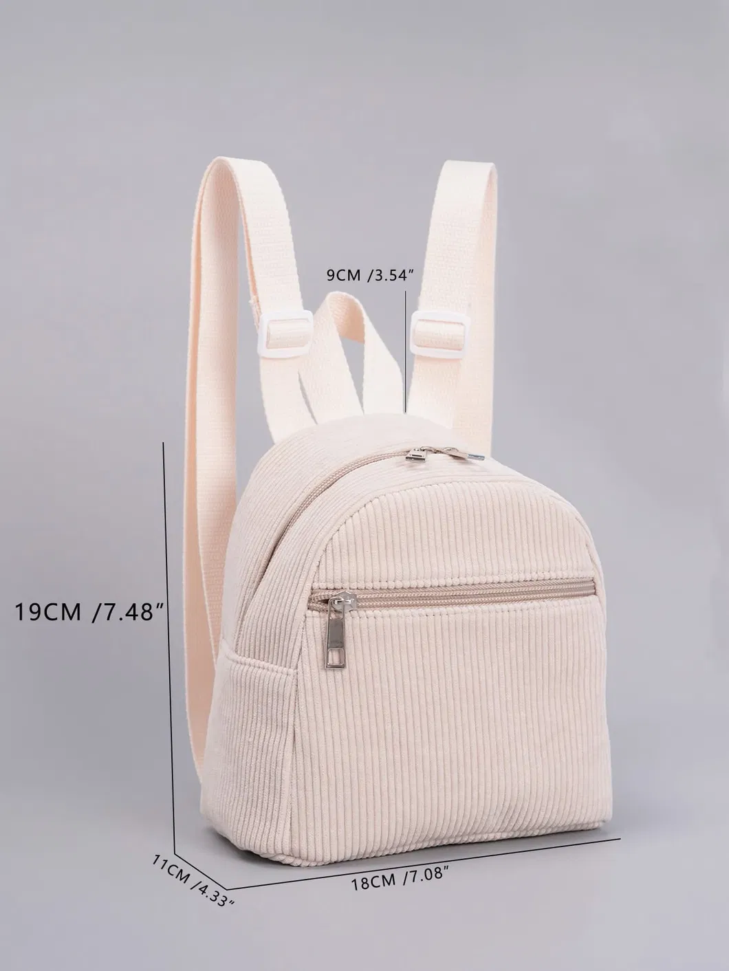 Mochila Mini de Corduroy Trendy para Mulheres e Adolescentes Estilosas