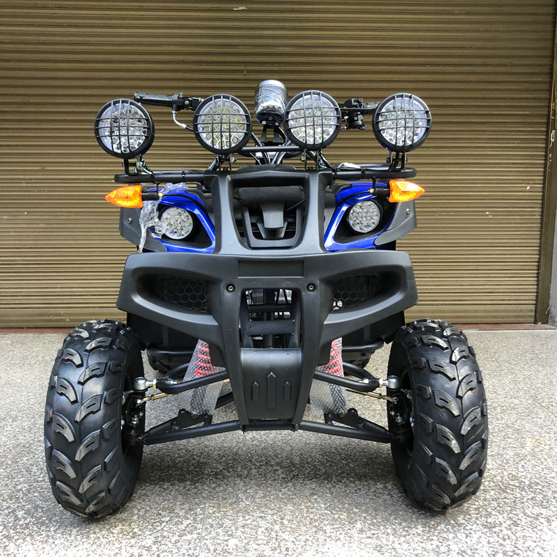 Quadriciclo Azul Preto 4-Wheeler 200cc 4-Stroke para Off Road com Design de Múltiplos Faróis para Passeios Noturnos