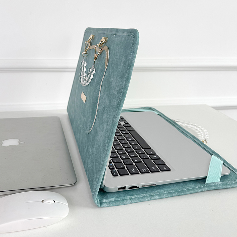 2 em 1 Bolsa para Laptop Portátil Rosa Estilo Feminino Estojo Slim Portátil