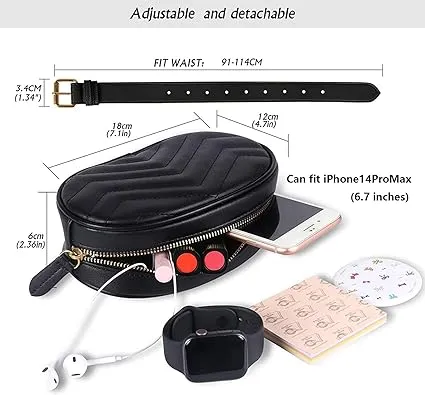 Bolsa de Cintura e Fanny Pack de Couro Vegano para Esportes