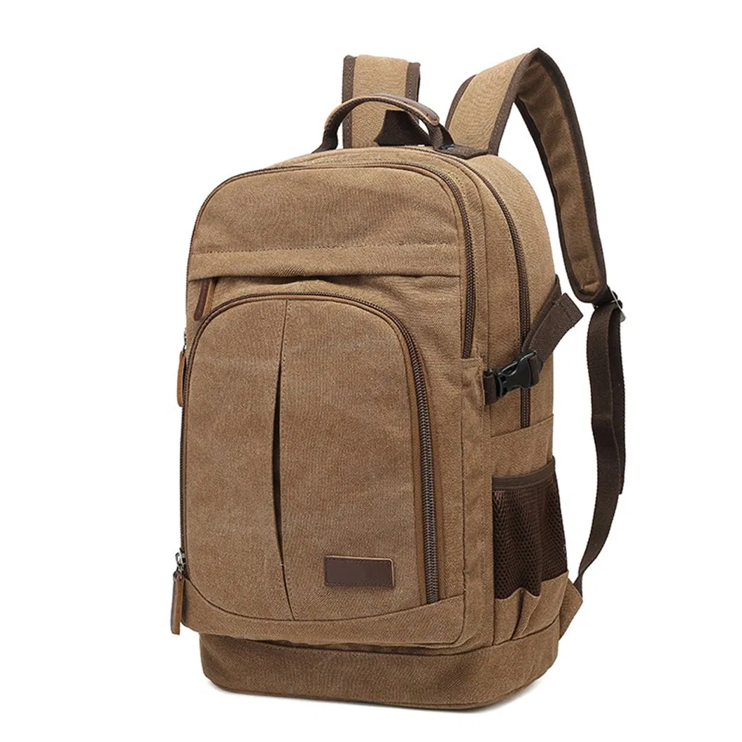 Bolsa de Lona Retrô Personalizada Mochila Masculina Bolsa Casual Mochila para Computador