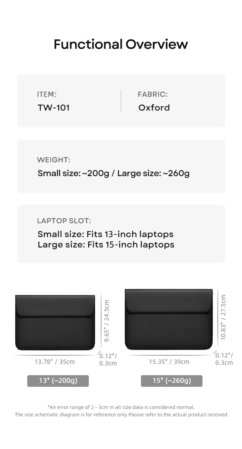 Mala Slim Magnética à Prova de Choque para Laptop