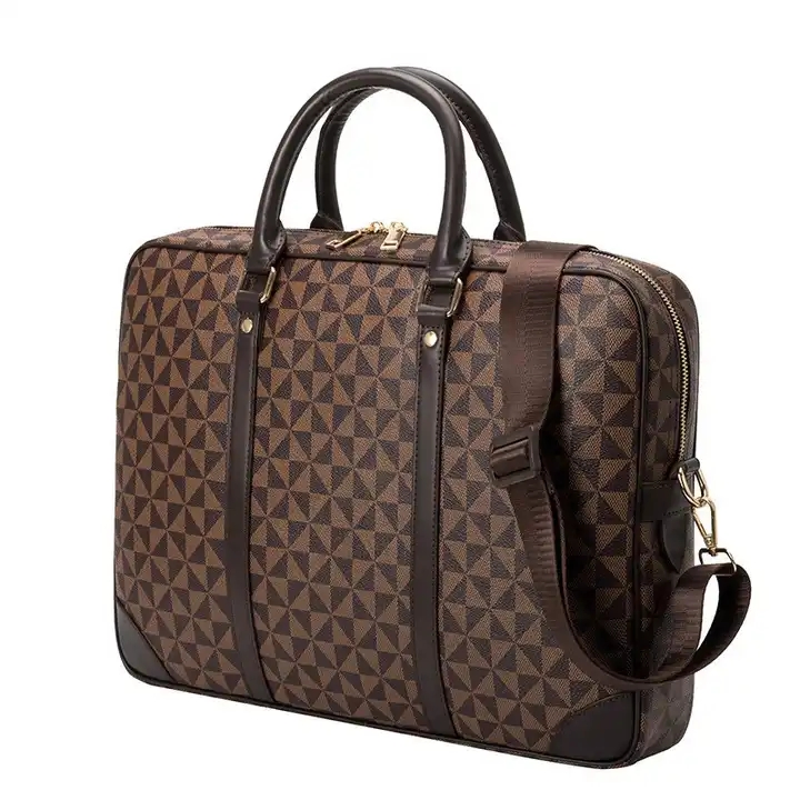 Bolsa de Computador de Design de Luxo para Moda 15inch Bolsa Tote de Negócios para Laptop Masculina em Couro Grande Capacidade Pasta de Escritório Bolsa de Ombro