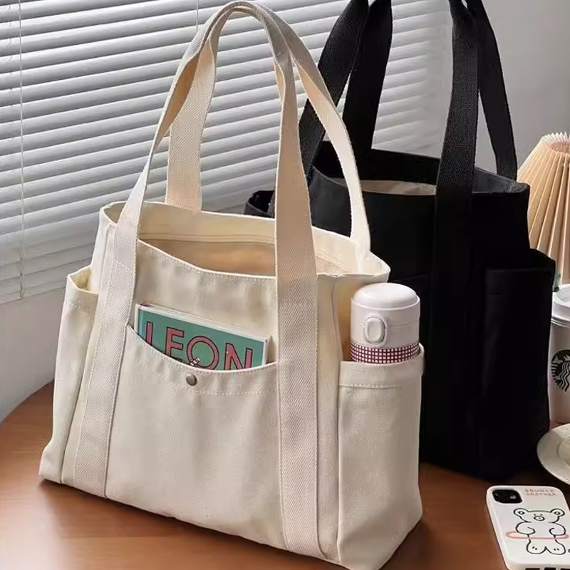 Tote bag de algodão orgânico reutilizável, ecológica, de lona calico, com tamanho de logo personalizado, para compras de supermercado