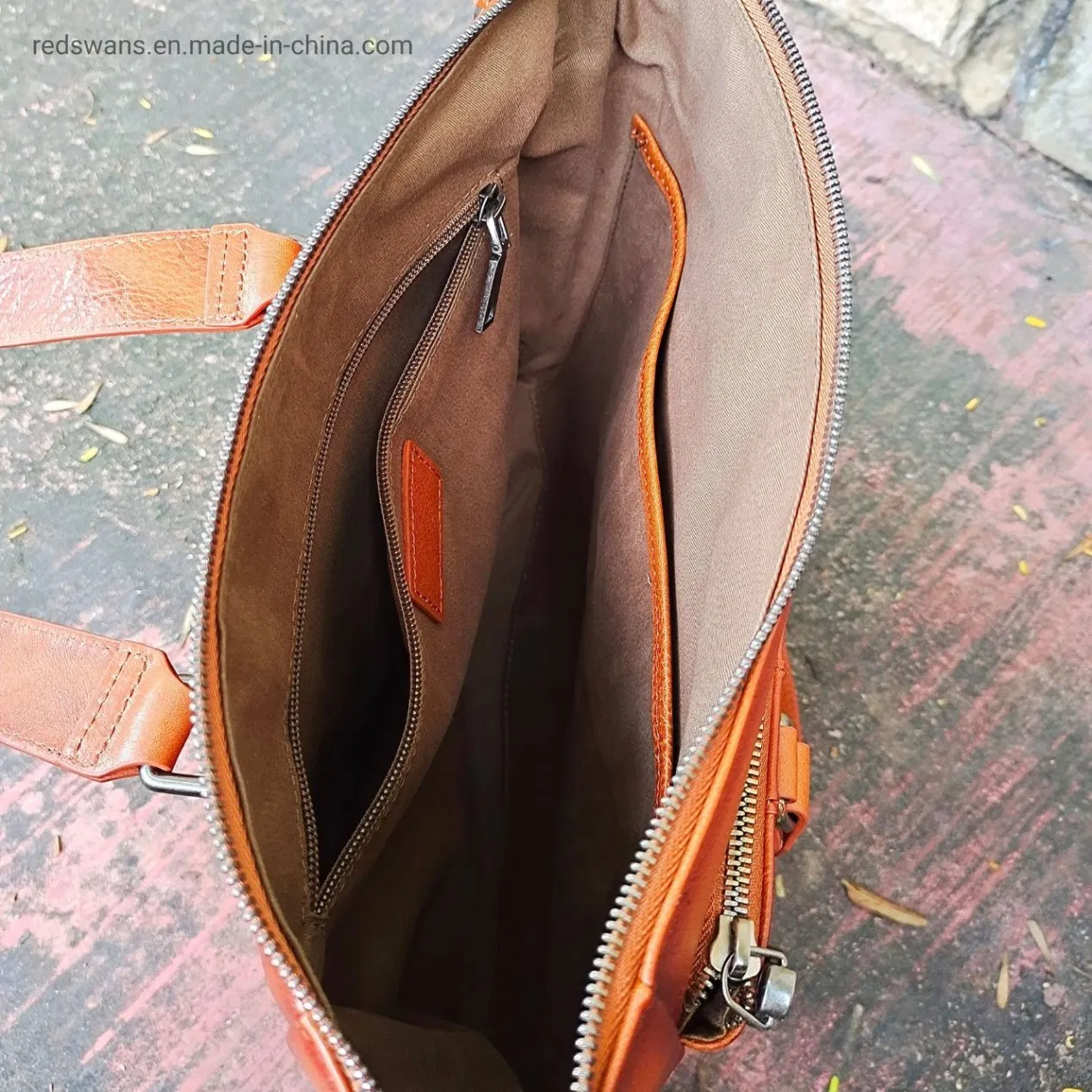 Nova Bolsa Masculina 15" Grande de Couro Legítimo Marrom Pasta Mensageiro para Laptop RS-Ypsy-6528