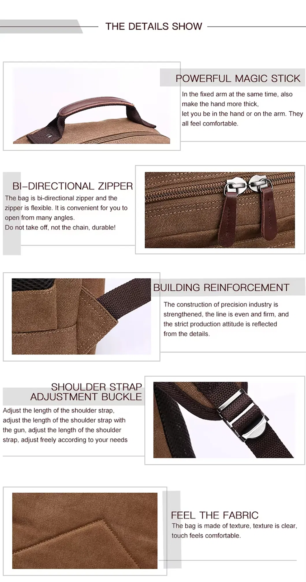 Bolsa de Lona Retrô Personalizada Mochila Masculina Bolsa Casual Mochila para Computador