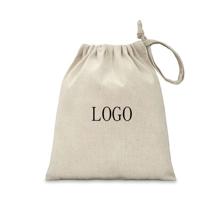 Saco pequeno de muslin, calico e algodão personalizado com cordão para pó