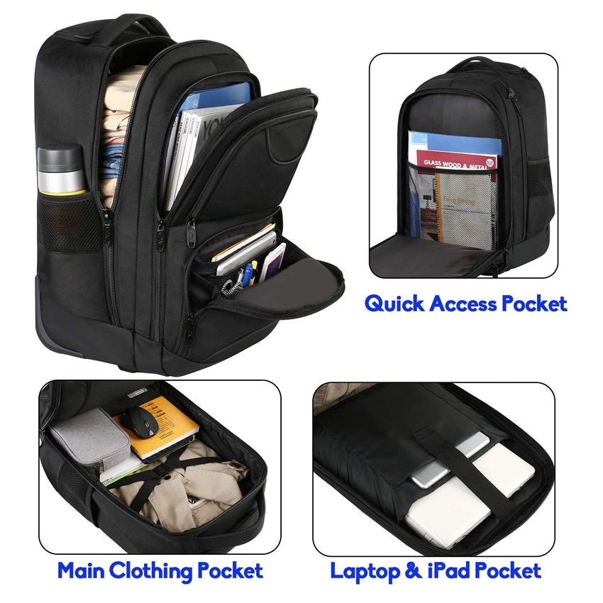 Mochila de Luggage Compacta para Negócios com Rodas Mochila Rolante para Estudante com Compartimento para Laptop