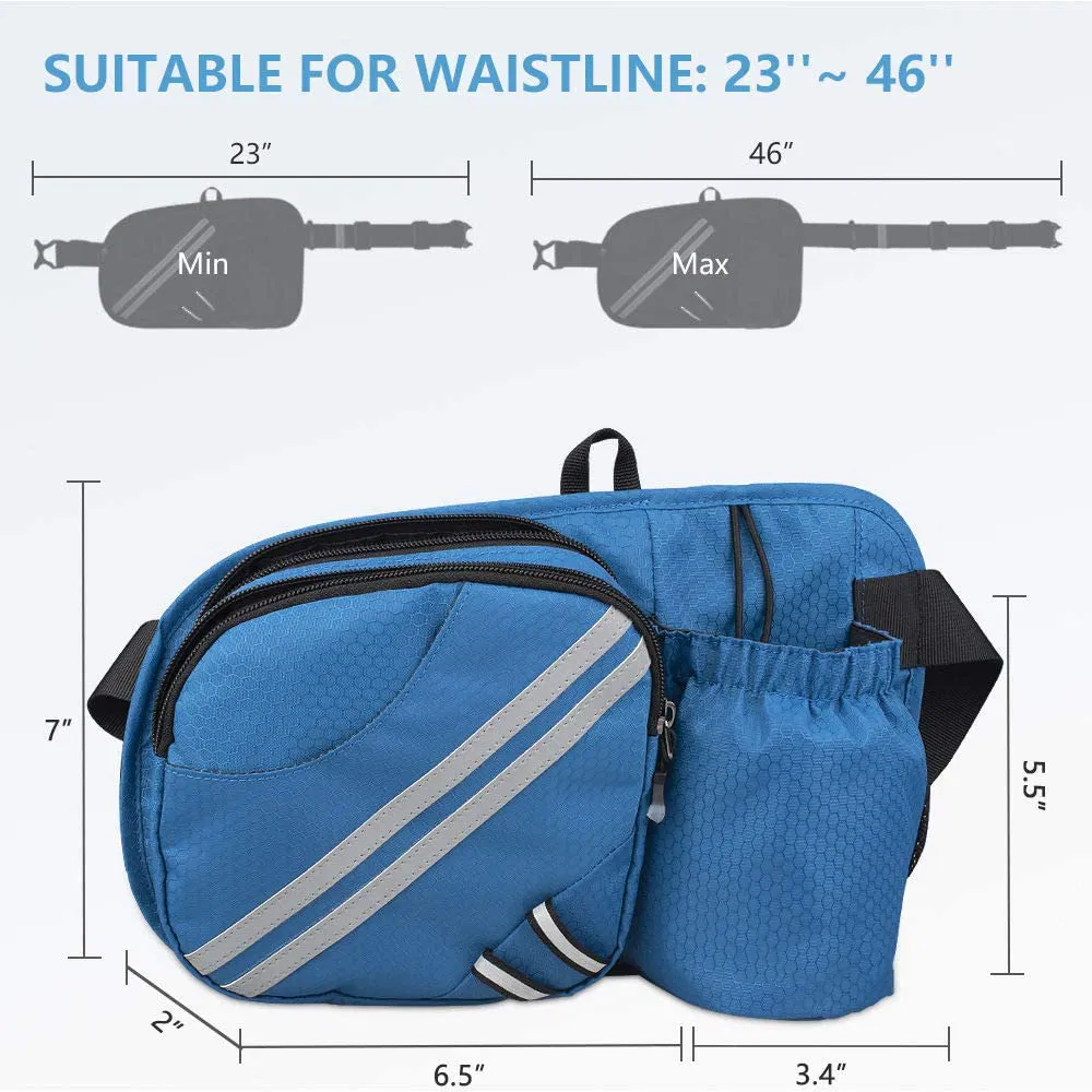 Bolsa de Cintura Unissex de Nylon para Esportes ao Ar Livre com Bolso para Garrafa de Água Leve