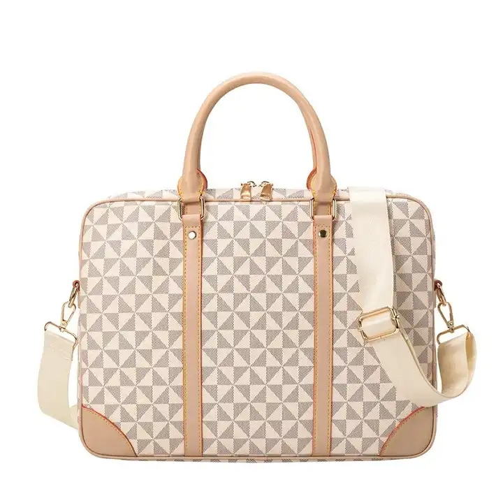 Bolsa de Computador de Design de Luxo para Moda 15inch Bolsa Tote de Negócios para Laptop Masculina em Couro Grande Capacidade Pasta de Escritório Bolsa de Ombro