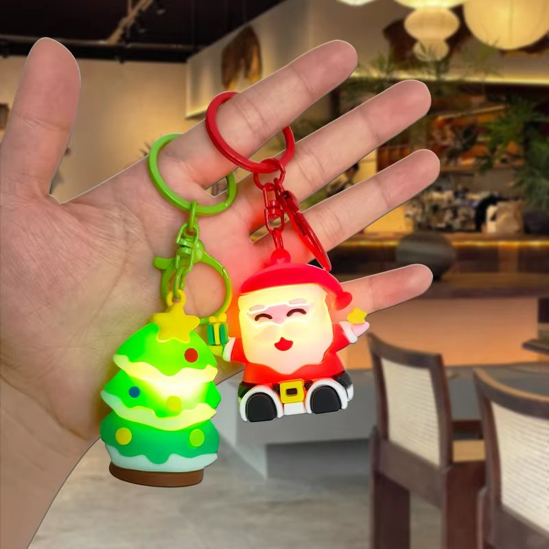 2026 Novo 3D Lanternas de Abóbora do Papai Noel Luz Noturna de LED para Árvore de Natal Chaveiros