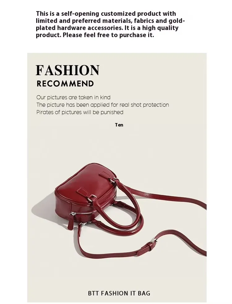 Bolsa transversal quadrada de patente PU com fechamento em zíper estilo coreano para mulheres