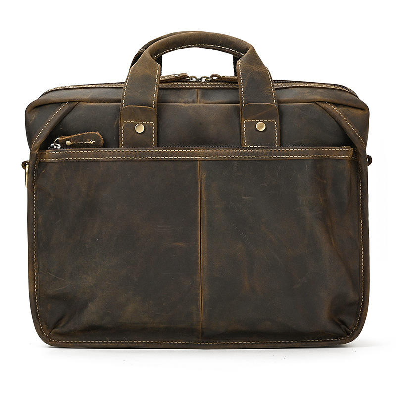 Bolsa de Negócios para Laptop em Couro Genuíno Retro Europeu-Americano