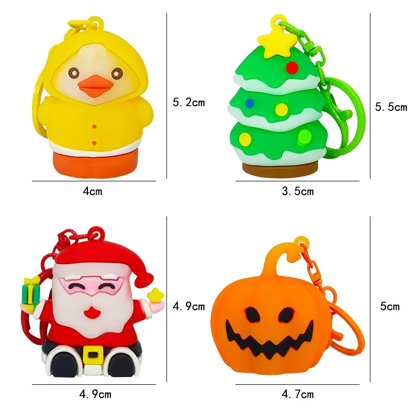 2026 Novo 3D Lanternas de Abóbora do Papai Noel Luz Noturna de LED para Árvore de Natal Chaveiros