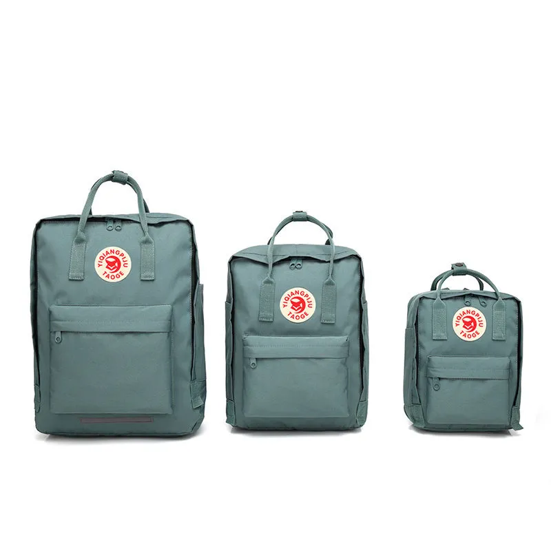Mochila quadrada feminina de nylon à prova d'água estilosa para meninas, mochilas escolares