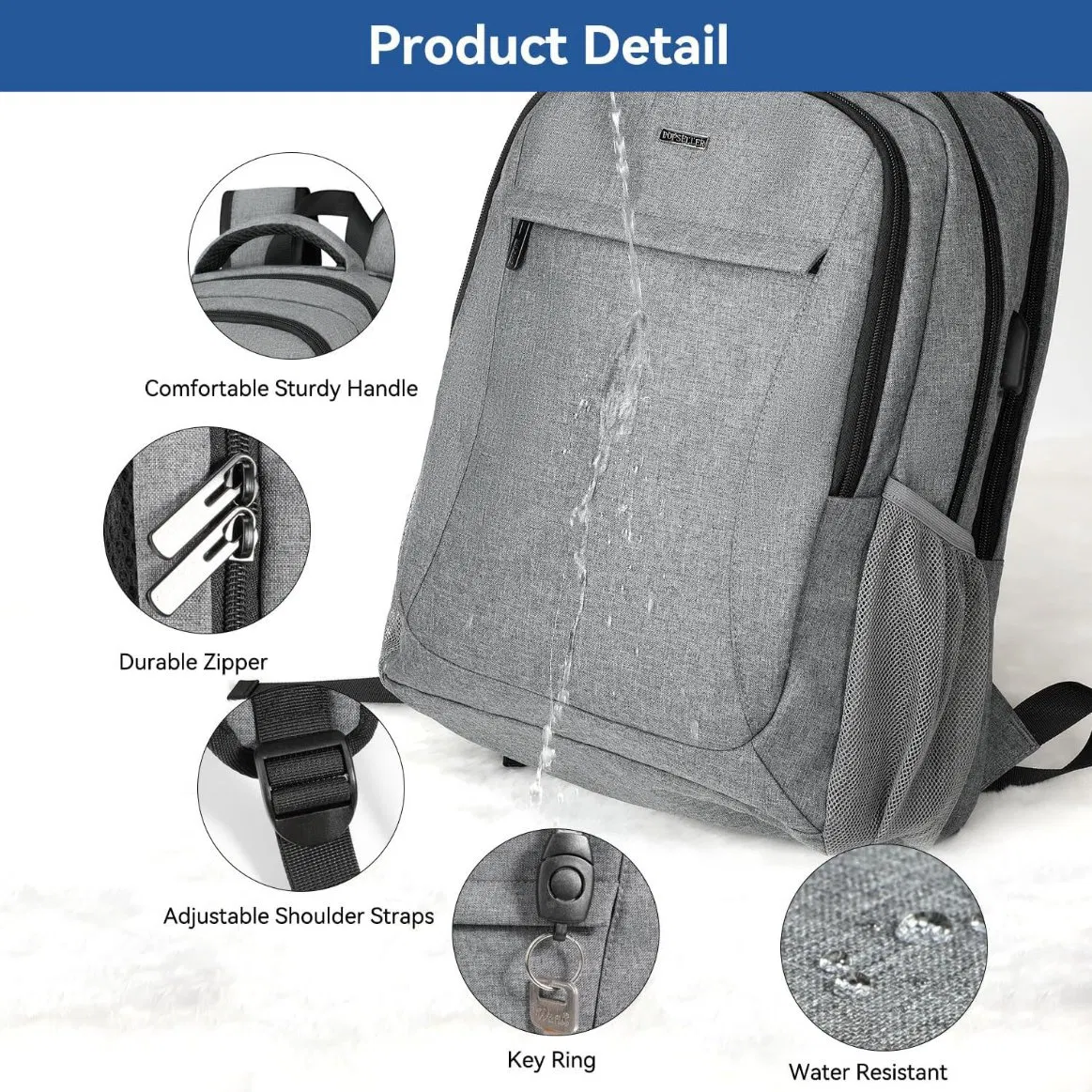 Mochila para Laptop, Bolsa de Negócios, Mochila de Viagem para Laptop, Bolsa de Computador para Faculdade