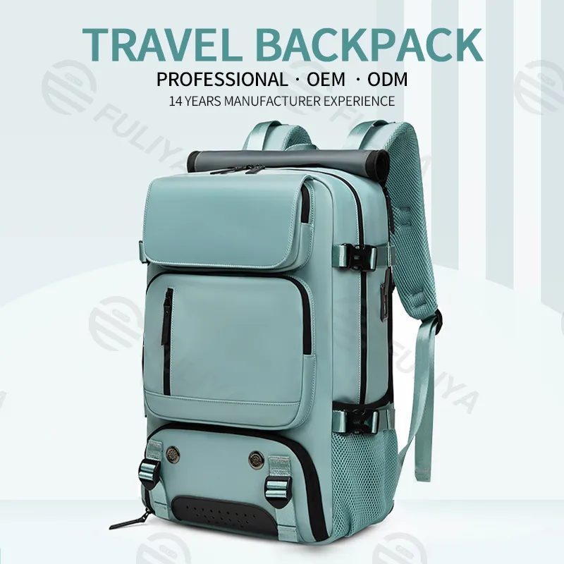Mochila de Viagem à Prova d'Água para Laptop com Compressão 1