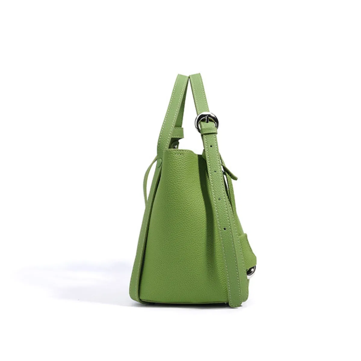 Bolsa de Couro Luxuosa em Formato de Balde para Mulheres