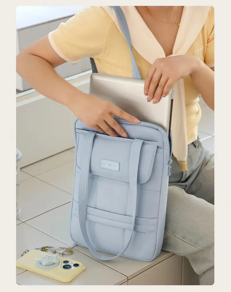 Bolsa de Ombro Slim Unissex Estilosa em Poliéster Durável, Impermeável, À Prova de Choque, com Múltos Compartimentos e Anti-Risco