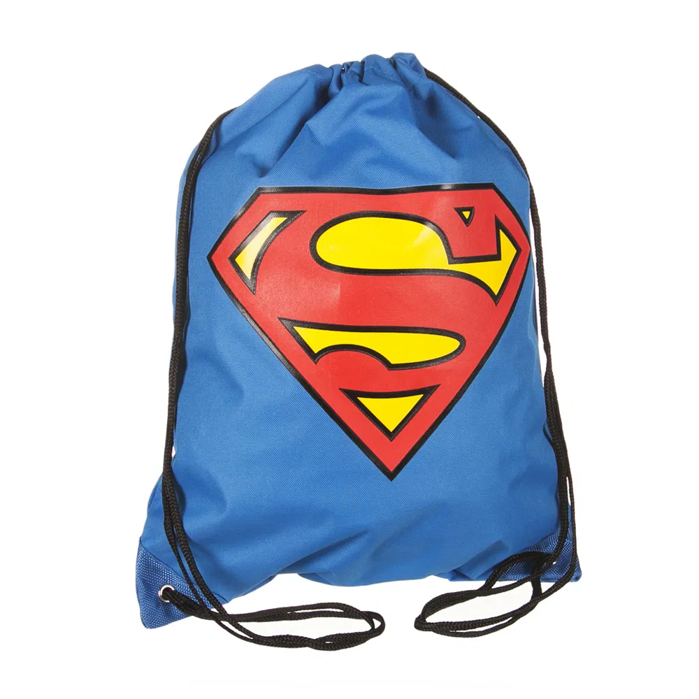 Mochila escolar de cordão promocional impressa em RPET poliéster nylon reciclado barato 190t 210d