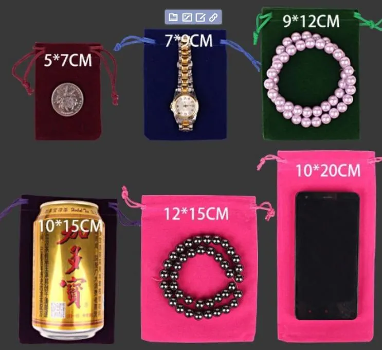 Bolsas de Veludo Mini com Cordão Personalizadas para Joias, Sacos de Tecido de Veludo para Presentes