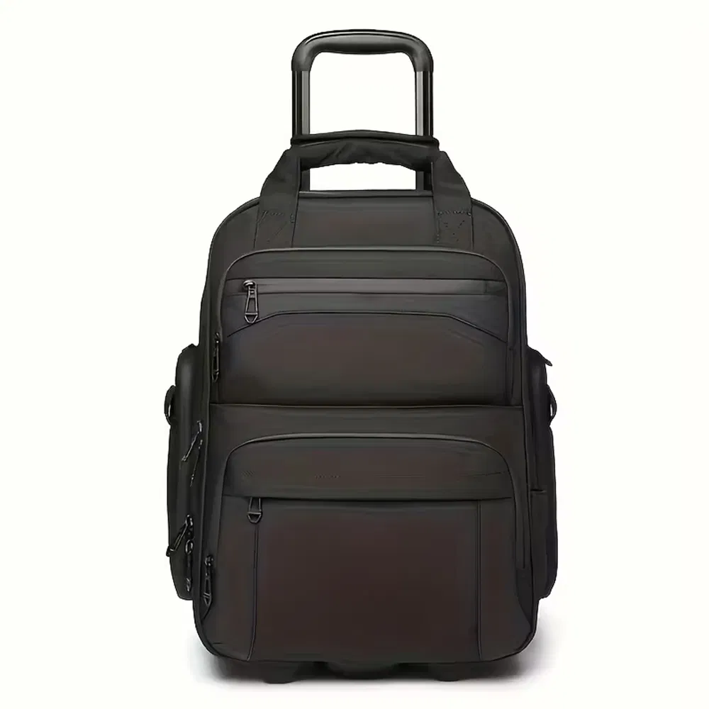 Mala de mão com rodas giratórias, bolsa de trolley com compartimento acolchoado para laptop, bolsa de embarque para viagens de avião