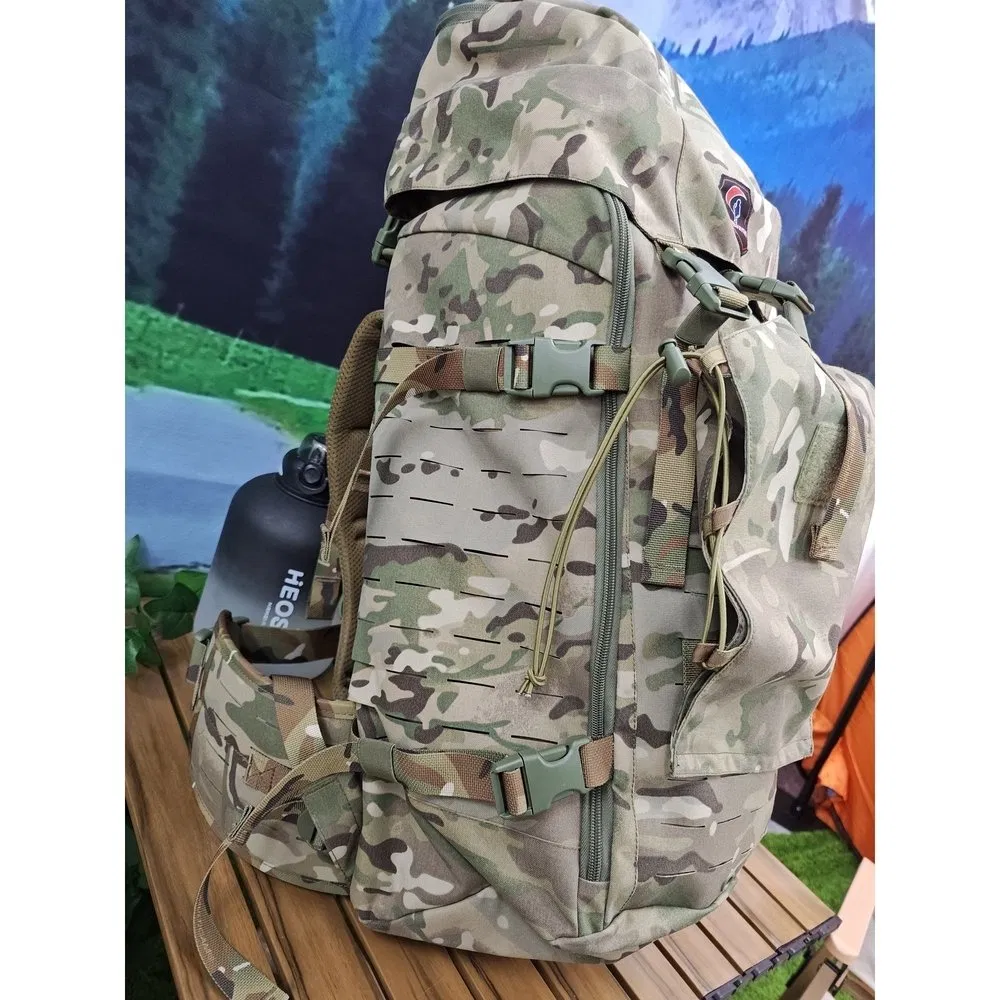 Mochila Tática Modular Hhb-240010 Impermeável em Lona Camuflada para Exploração e Expedições