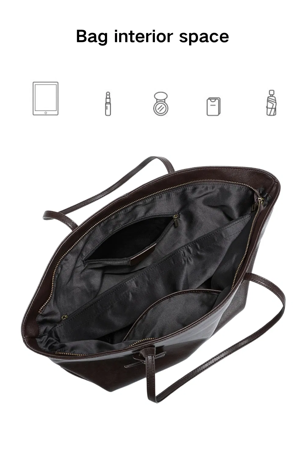 Bolsa Tote de Couro de Grão Superior para Mulheres com Grande Capacidade, Bolsa de Mão Versátil com Múltiplos Compartimentos para Escritório e Uso Diário
