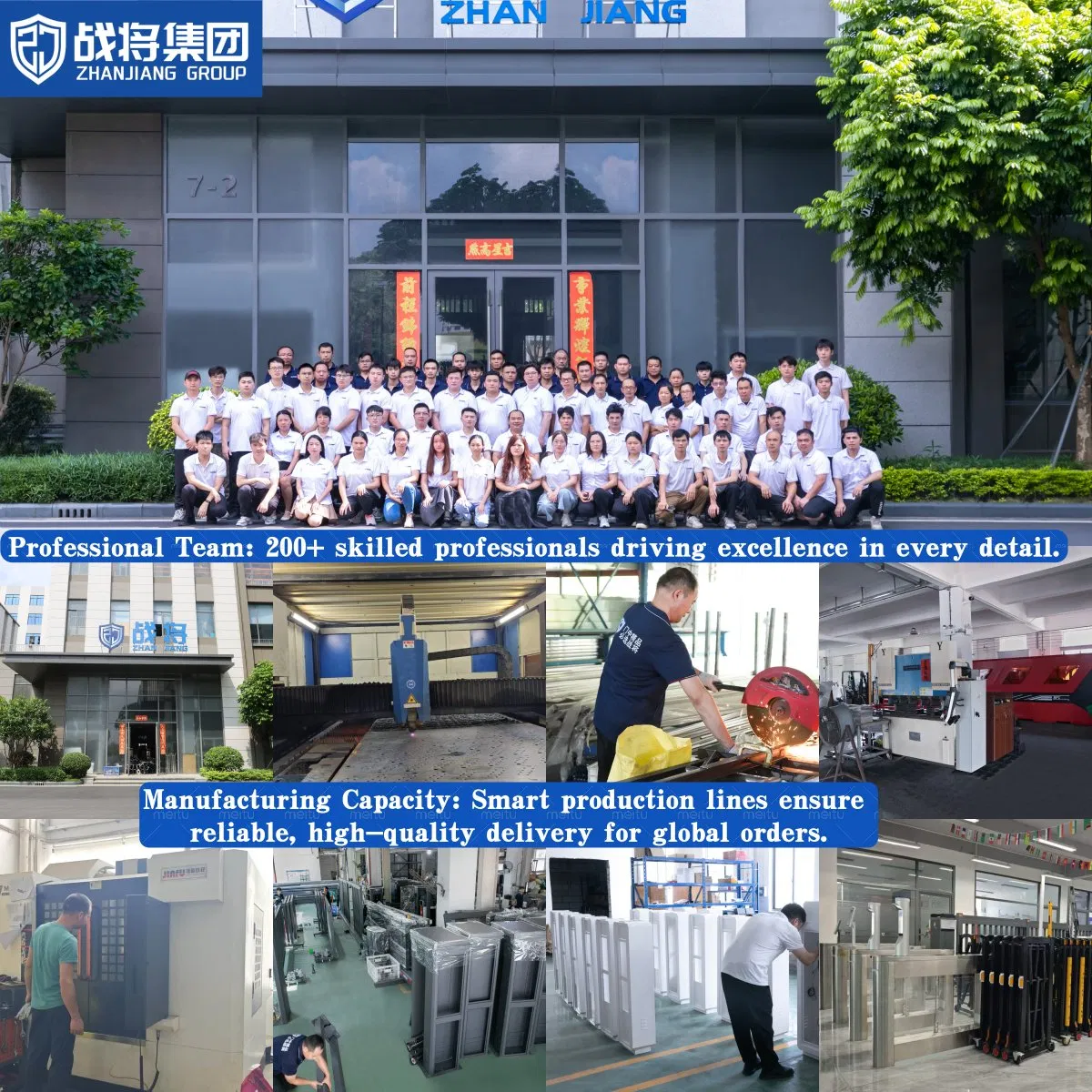 Portão de Entrada Industrial Retrátil Automático de Alumínio com Deslizamento Elétrico e Reflexão Noturna