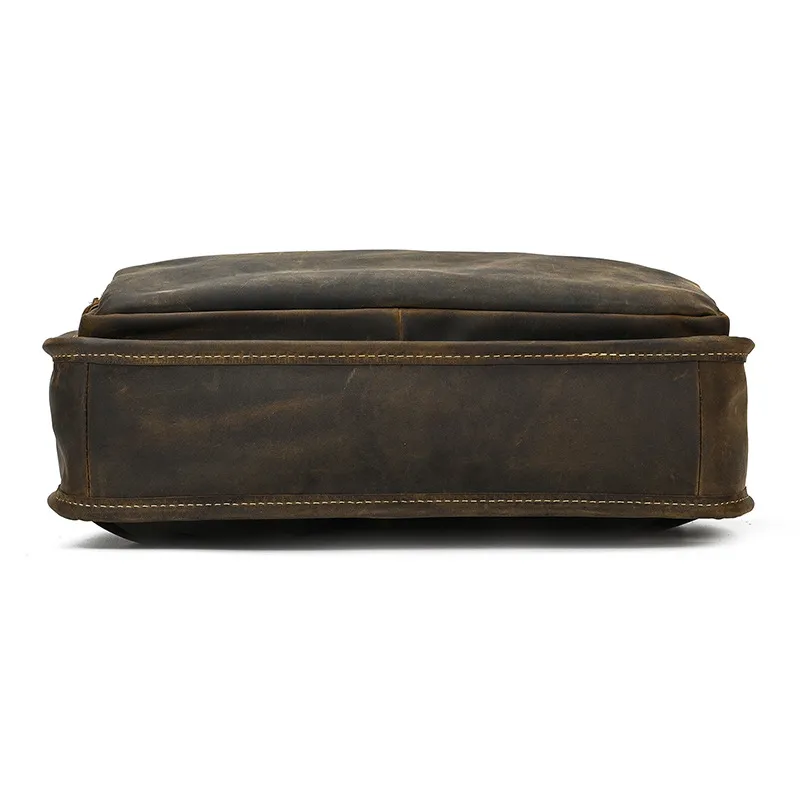 Bolsa de Negócios para Laptop em Couro Genuíno Retro Europeu-Americano