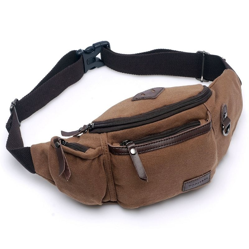 Bolsa de Cintura Vintage de Lona para Homens e Mulheres