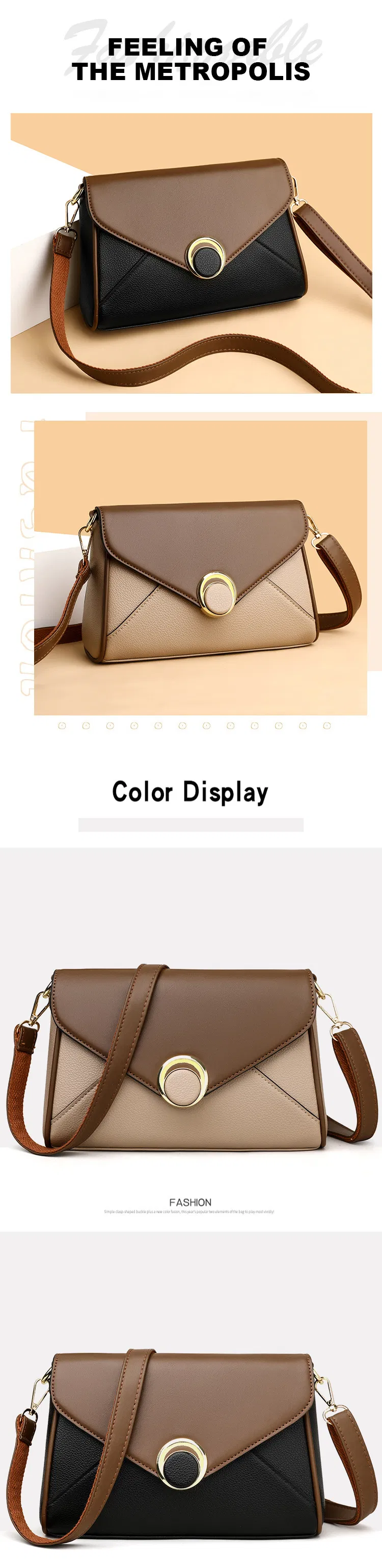 Bolsa transversal ajustável de PU texturizado premium, versátil e prática, com hardware refinado