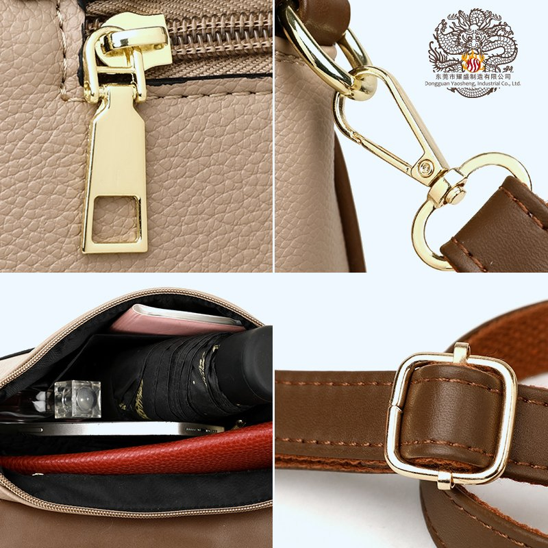 Bolsa transversal ajustável de PU texturizado premium, versátil e prática, com hardware refinado