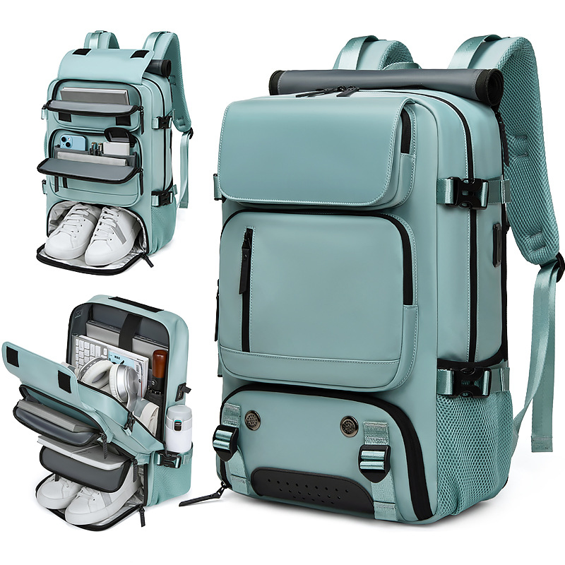 Mochila de Viagem à Prova d'Água para Laptop com Compressão Multifuncional Personalizada Fuliya para Viagens de Negócios