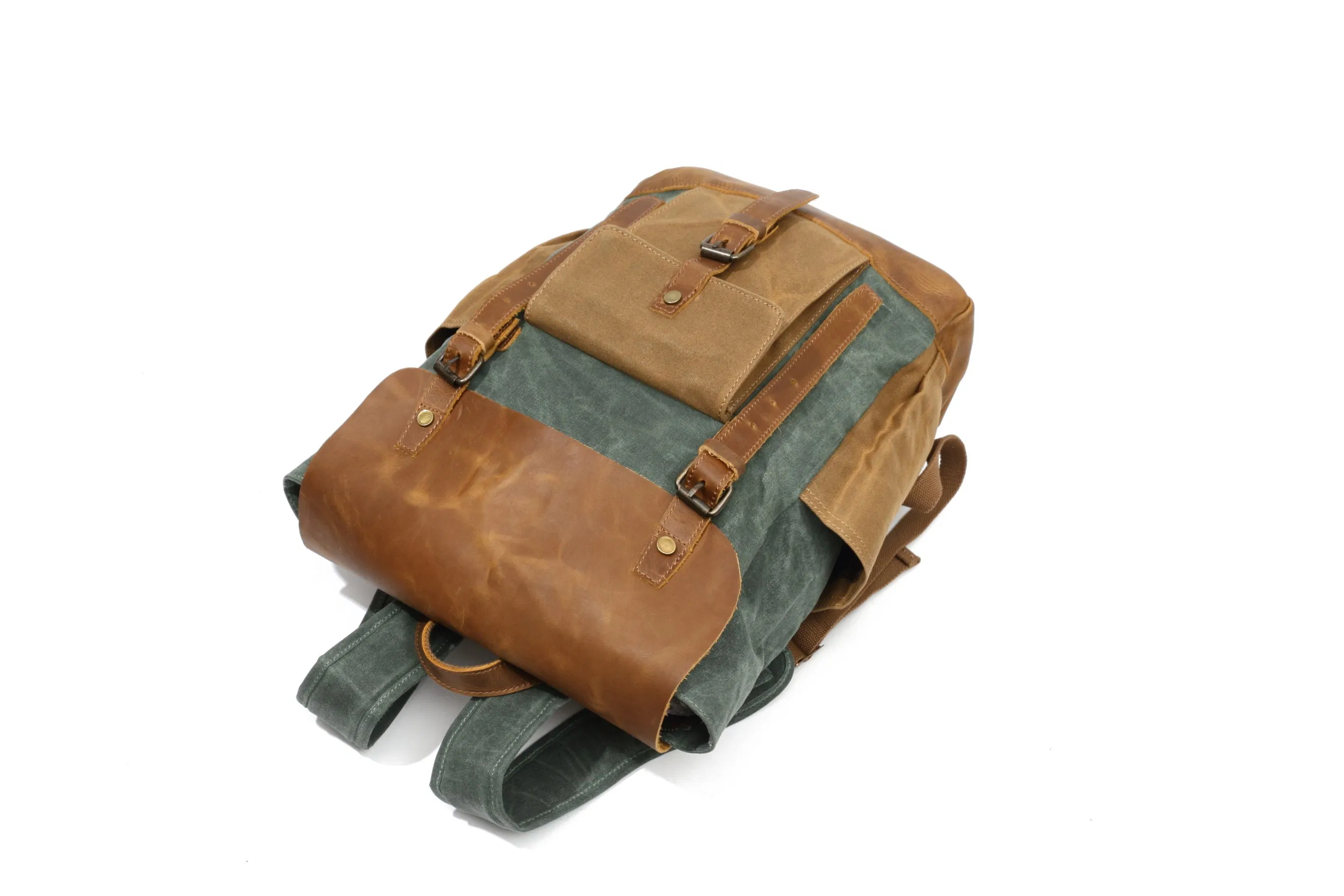 Mochila de Caminhada Vintage de Luxo em Lona Wax para Camping e Atividades ao Ar Livre Masculinas