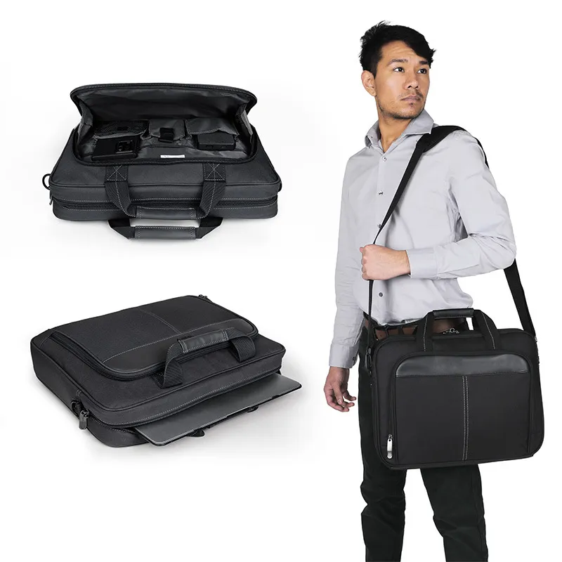 15.6 Bolsa para Laptop de 15 Polegadas Slim com Pasta e Bolsa de Ombro Crossbody