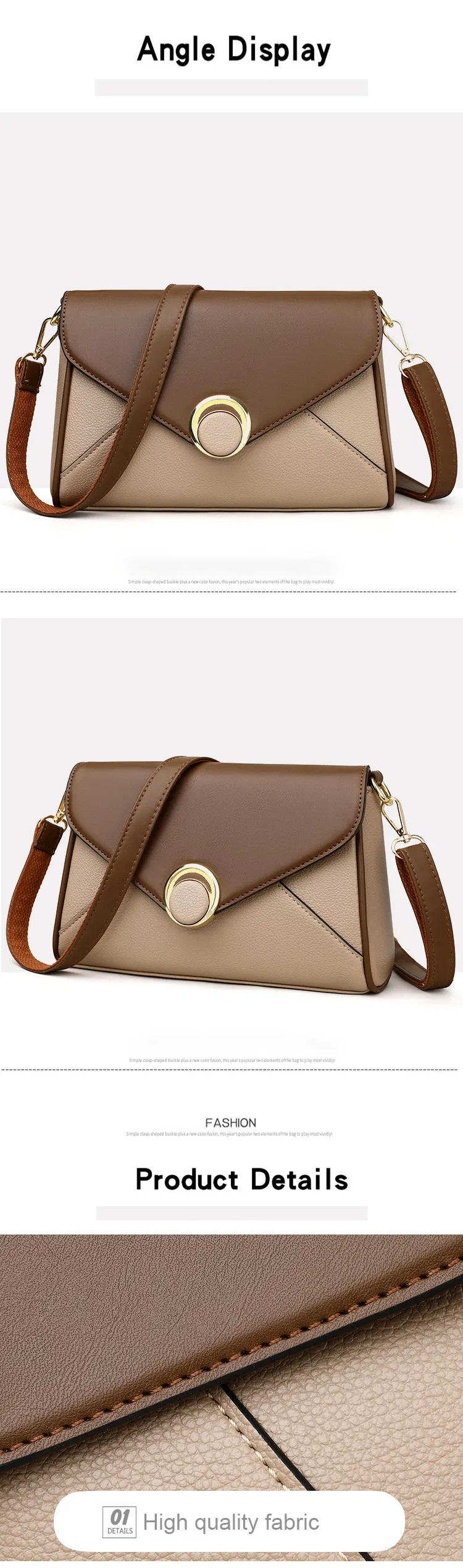 Bolsa transversal ajustável de PU texturizado premium, versátil e prática, com hardware refinado