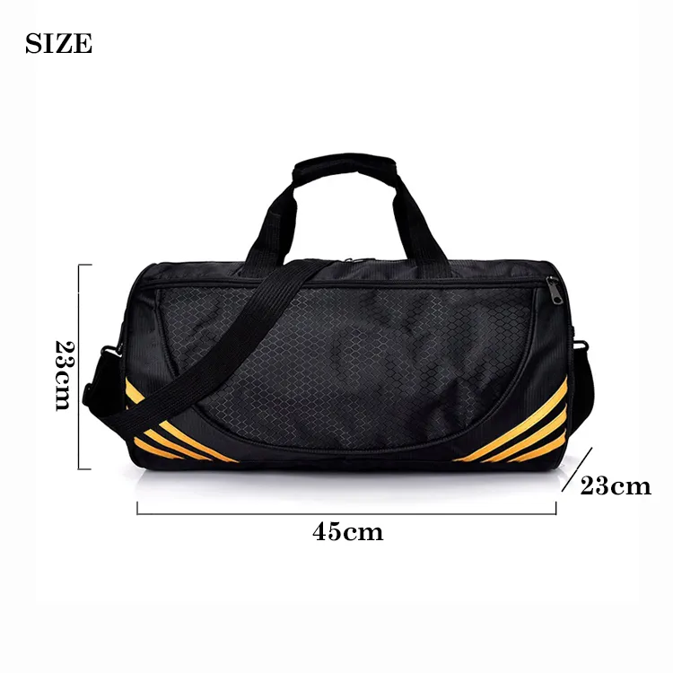 Bolsa de Viagem Duffle Grande e Resistente para Fitness, Impermeável, Nylon Preto, Bolsa de Ginástica para Homens