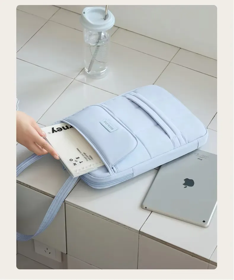 Bolsa de Ombro Slim Unissex Estilosa em Poliéster Durável, Impermeável, À Prova de Choque, com Múltos Compartimentos e Anti-Risco