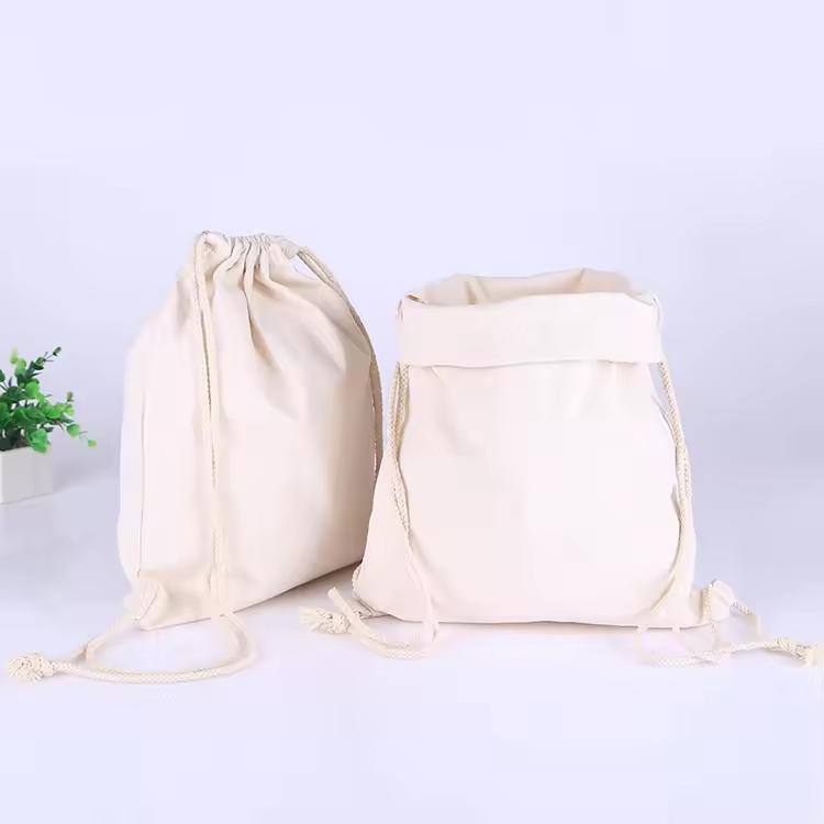 Saco de armazenamento para sapatos em algodão reciclado personalizado com cordão para publicidade