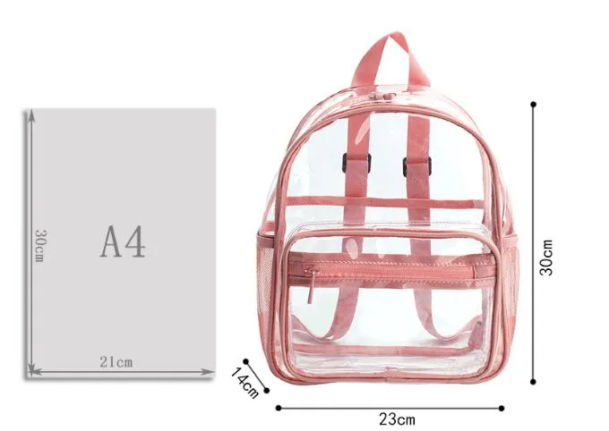 Mochila Mini Transparente de Moda para Meninas Crianças