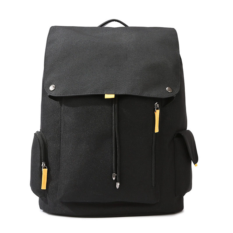 Mochila de Estudante em Lona, Bolsa de Grande Capacidade para Deslocamento e Dia a Dia