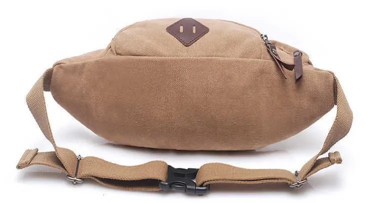 Bolsa de Cintura Vintage de Lona para Homens e Mulheres