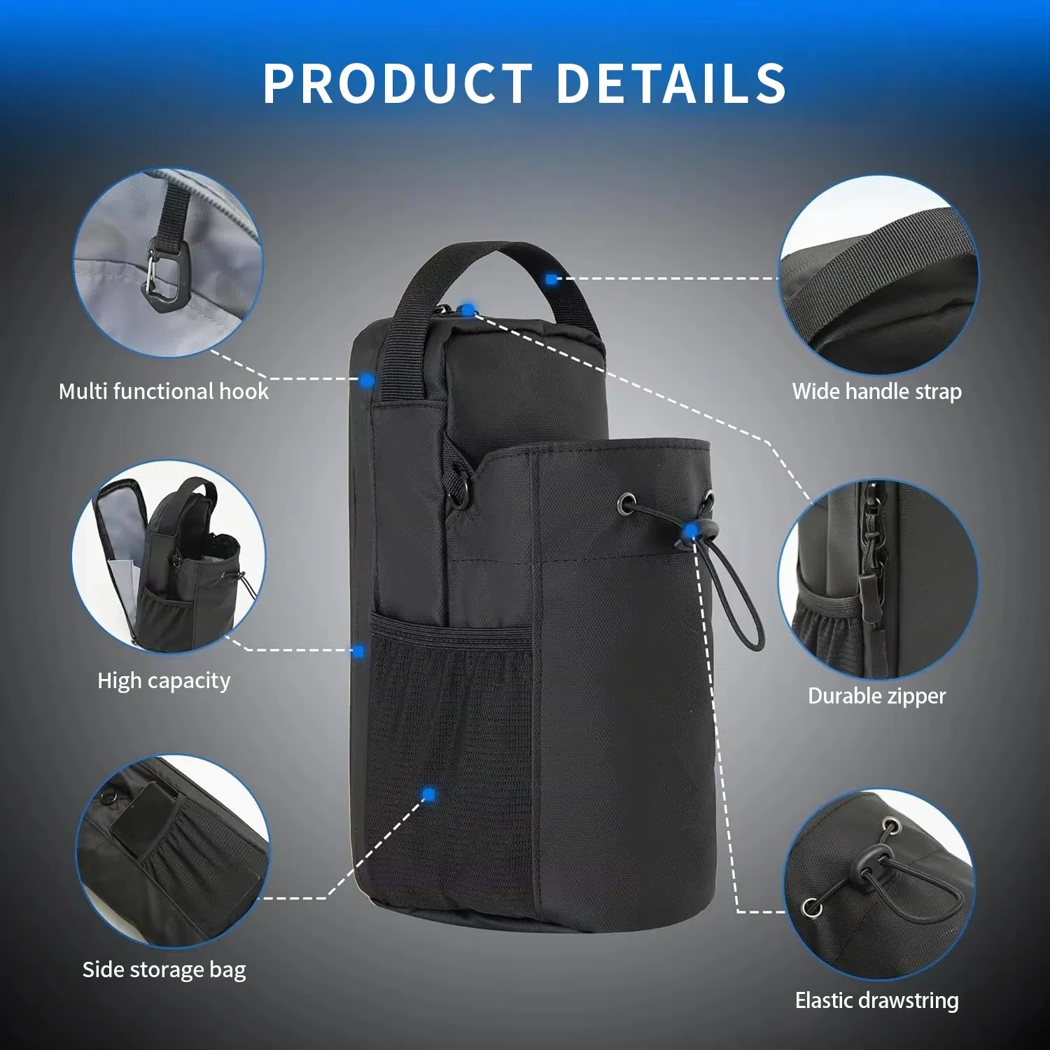 Bolsa de Ginástica Magnética Preta Novo Estilo Mochila de Treino