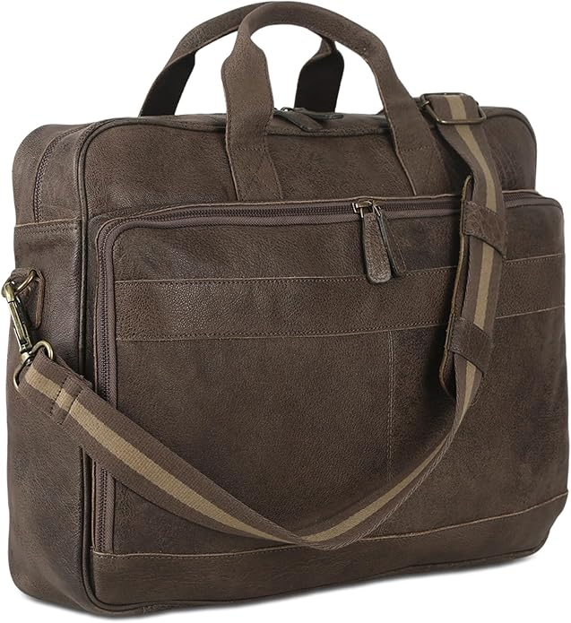 Mala de Couro para Laptop, Bolsa Mensageiro para Homens e Mulheres, Melhor Bolsa de Escritório