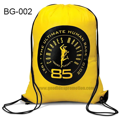 Mochila esportiva com cordão em RPET, nylon, promocional para maratonas, eventos de praia, corridas, conferências, bolsa escolar reciclável e à prova d'água