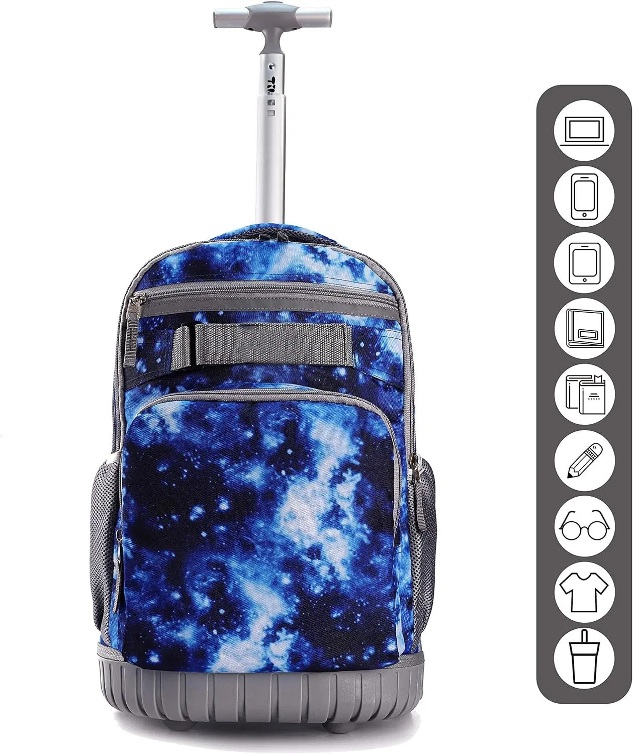 Mochila de Trolley para Laptop Masculina de Alta Qualidade, Meninos, Crianças, Mochila Escolar para Estudantes, Rodas Grandes, Grande Capacidade, Mochila Juvenil